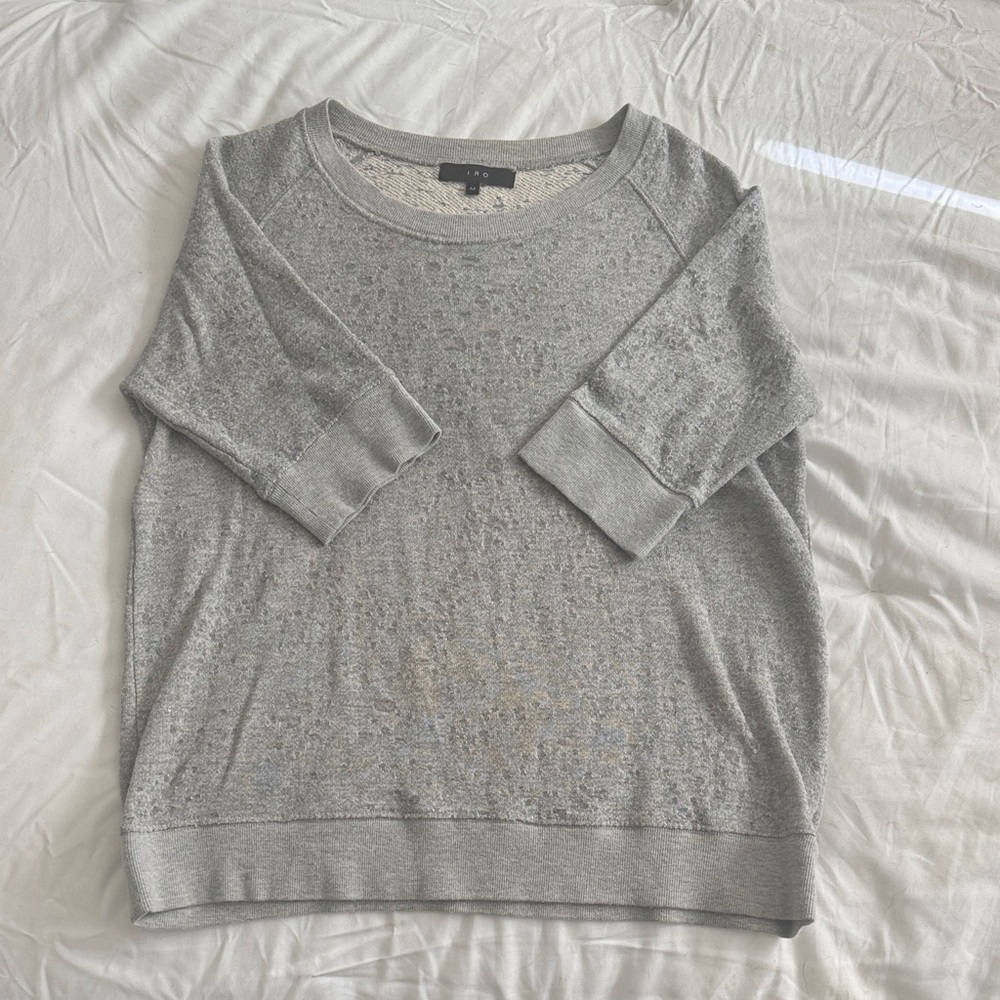 IRO Jeremiel Distressed Short-Sleeve Sweatshirt